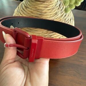 COACH Men's Red Leather Belt